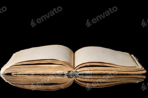 Preview: The Old Books On A Black Background