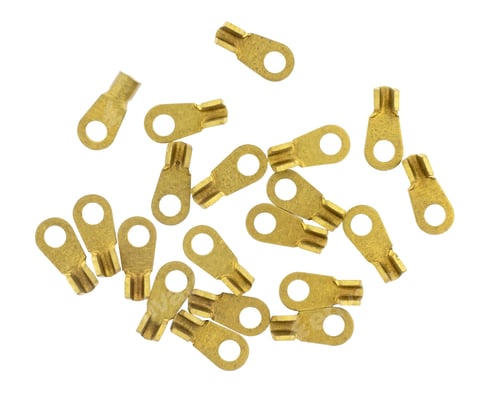 Preview: Brass Electric Terminal On White Background