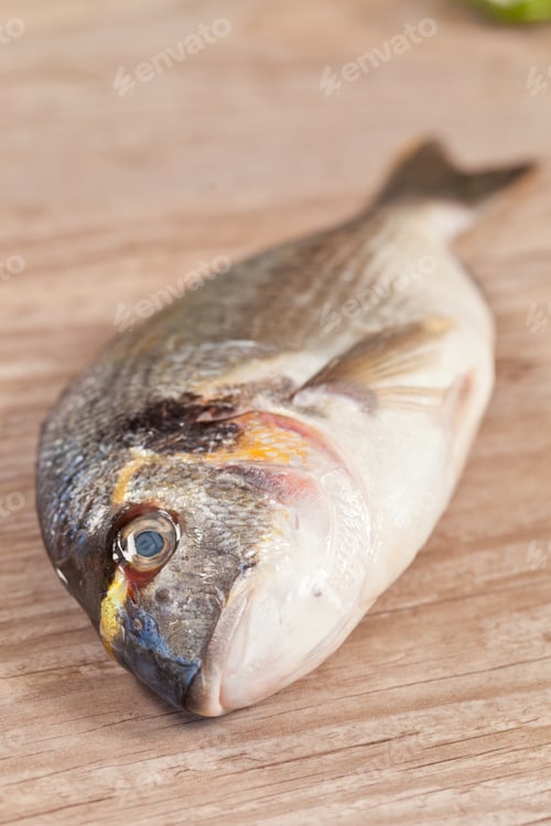 Preview: Fresh Raw Sea Bream Ready To Be Cooked