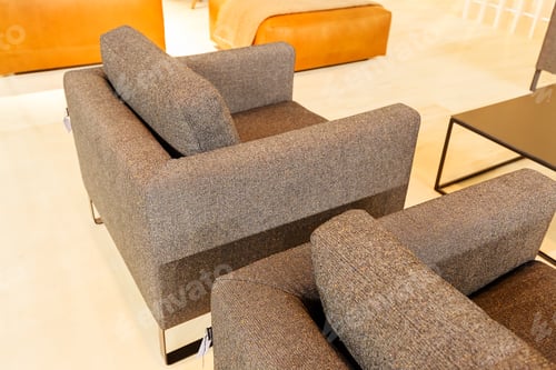 Preview: Part Of Armchairs Exposed The Furniture Fair, Note Shallow Depth Of Field