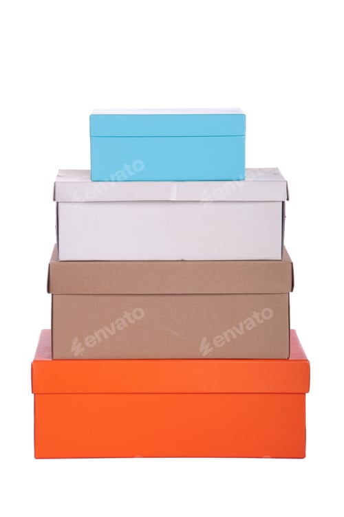 Preview: Stack Of Colorful Boxes Isolated On White Background