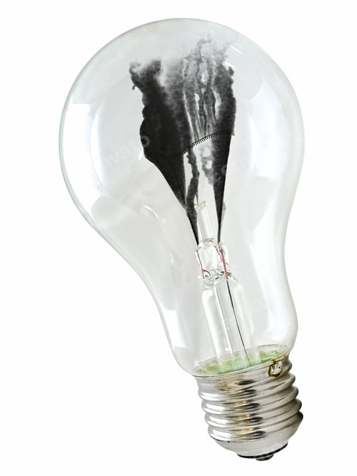 Preview: Photo Of The Bulb With Smoke Against The White Background