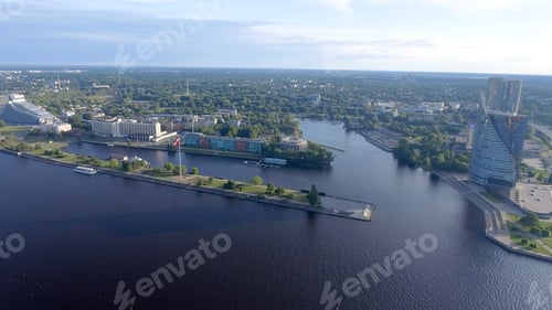 Preview: Aerial View Of Riga Skyline At Sunset, Latvia.