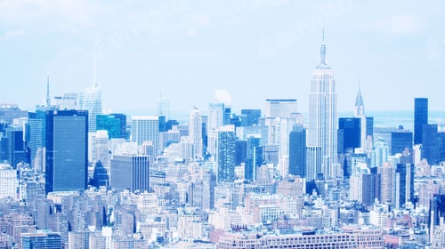 Preview: Manhattan Skyline, Beautiful Aerial View From Helicopter.