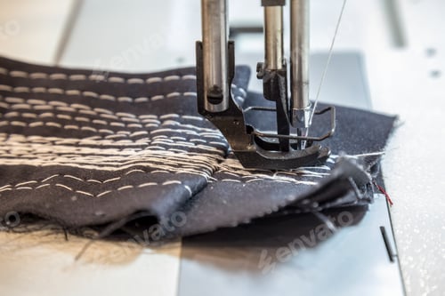 Preview: Sewing Machine Head Detail And Material. Selective Focus.