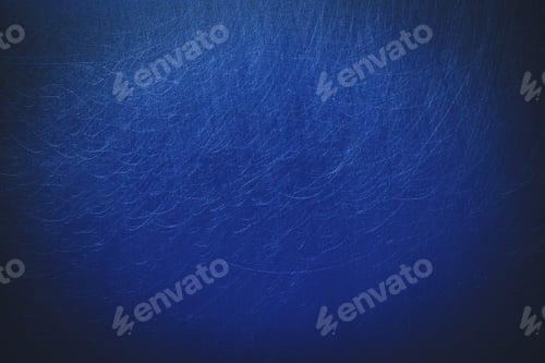 Preview: Scratched Deep Blue Metal Background As Copyspace With Vignetting Effect.