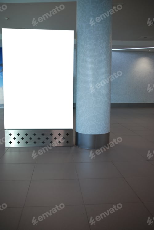 Preview: Empty Billboard At A International Airport