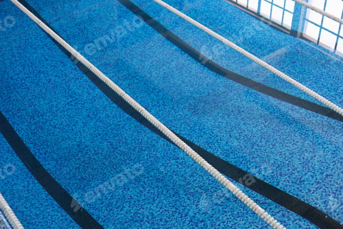 Preview: Smooth Water In A Classic Sports Pool With Lanes. Abstract Background.