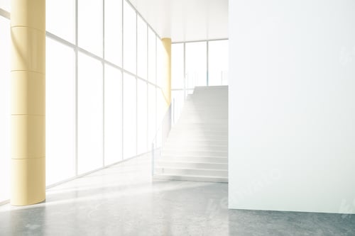 Preview: Modern Architecture Staircase in a Bright White Space