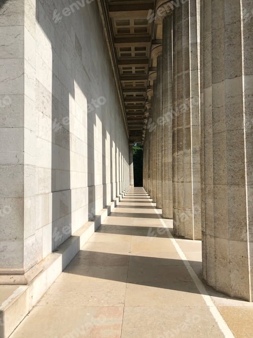 Preview: Pillars At The Walhalla In Donaustauf, Germany