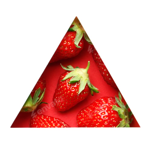 Preview: Creative Summer Pattern Made Of Strawberries On Bright Red Background. With Frame . Fruit Minimal