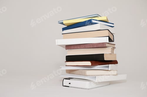 Preview: Stack Of Books On White Background