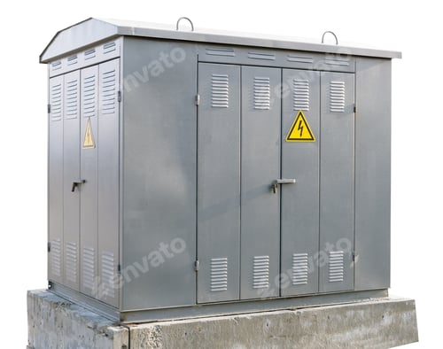 Preview: Outdoor Cabinet For Electrical Equipment On White Background