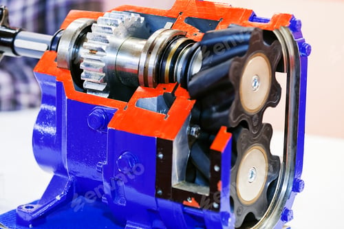 Preview: Gearbox On Large Electric Motor At Industrial Equipment Plant