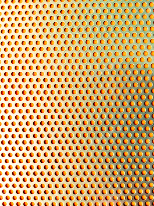 Preview: Yellow Gold Perforated Steel Plate For Background, Iron Perforated Sheet Metal.