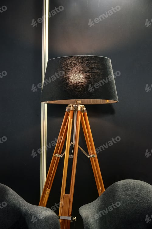 Preview: Creative Floor Lamp On Dark Background