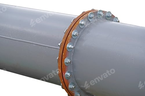 Preview: Pipe Flange With Bolts Connecting Between Pipe And Water Tank