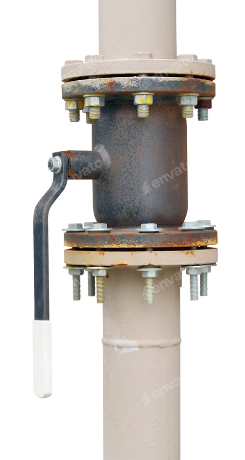 Preview: Metal Pipe With Valve On A White Background