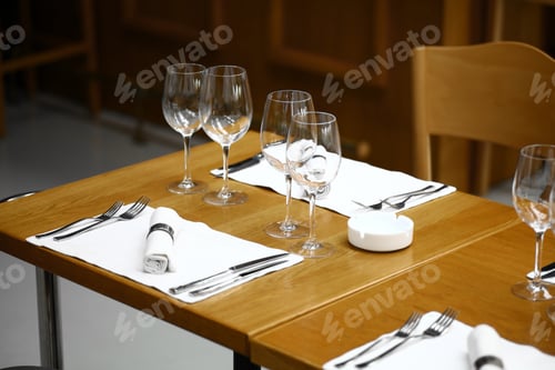 Preview: Shot With A Dinner Table In A Restaurant.