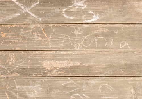Preview: Old Wood Wall Background Scratched With Text.
