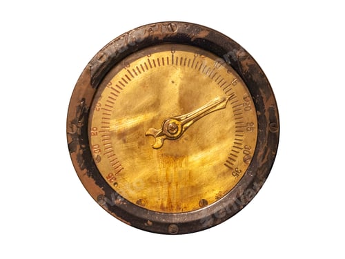 Preview: Closeup Of A Vintage Steampunk Steam Vessel Control Device. The Inscriptions In German Are