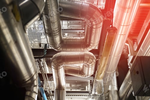 Preview: Equipment, Cables And Piping At Factory