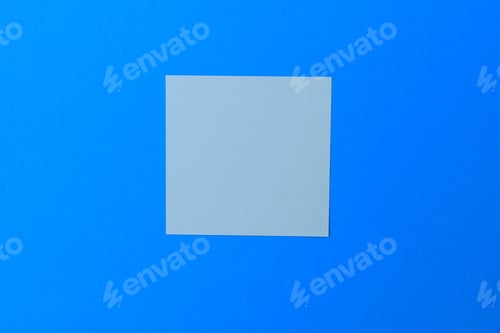 Preview: Blank Stickers On A Light Blue Background. Copy Space For Text Or Inscription
