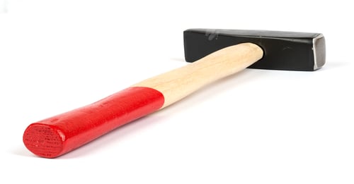 Preview: Hammer With Red Body On Isolated White Background