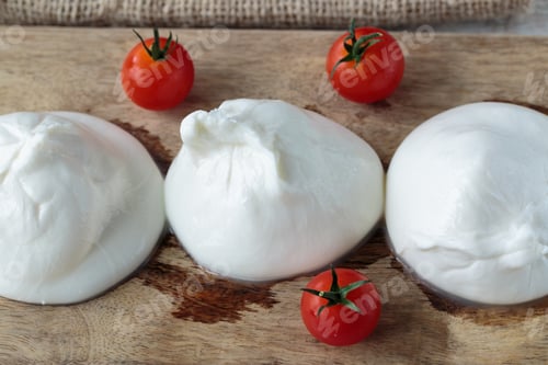 Preview: Fresh Delicious Burrata Cheese Typical From Apulia Region, Italy
