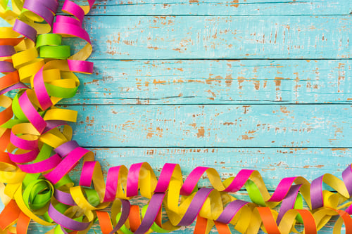 Preview: Colorful Streamers As Carnival, Party, Birthday And Celebration Background.