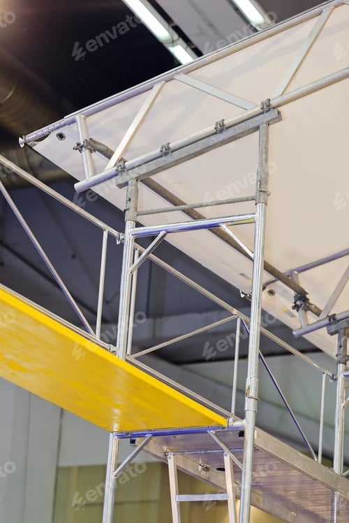 Preview: Closeup Aluminum Scaffolding For The Building