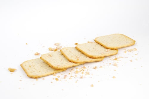 Preview: Rectangular Cheese Crackers Isolated On White Background