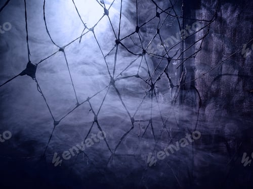 Preview: Dark Mystical Interior With Smoke And Cobwebs In The Attic, Or An Abandoned House.