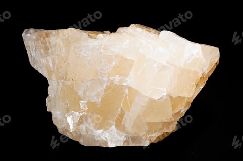 Preview: Calcite Mineral From The Group Of Carbonate On The Black Background
