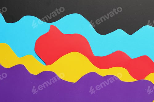 Preview: Chaotic Curved Lines Of Colored Paper, Background