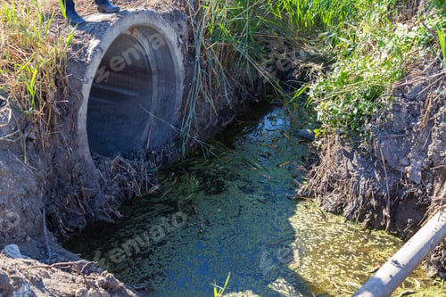 Preview: Drainage Channel For Rainwater On The Outskirts Of The City. Background