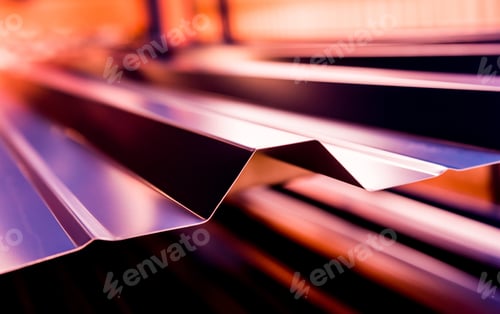 Preview: Violet Metallic Roof Tiles Background With Light Pattern.