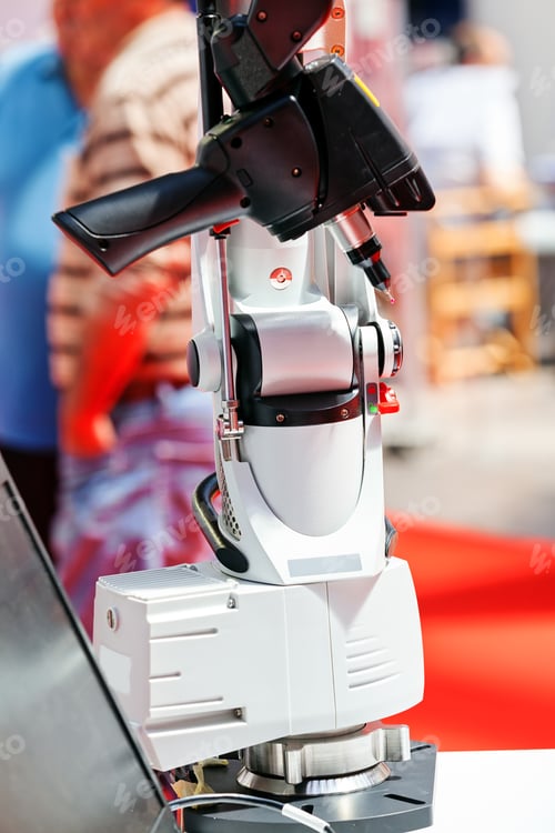 Preview: Detail Of Laser Cutting Machine Head, Advanced Technology; Note Shallow Depth Of Field