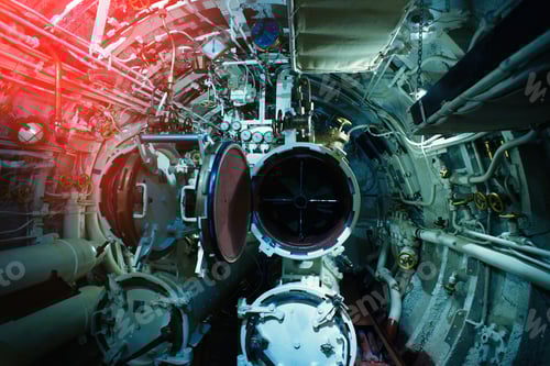 Preview: Detailed View Of Valves And Pipes In Old Submarine
