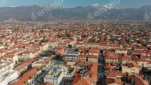 Preview: Panoramic Aerial View Of Forte Dei Marmi Skyline, Tuscany, Italy