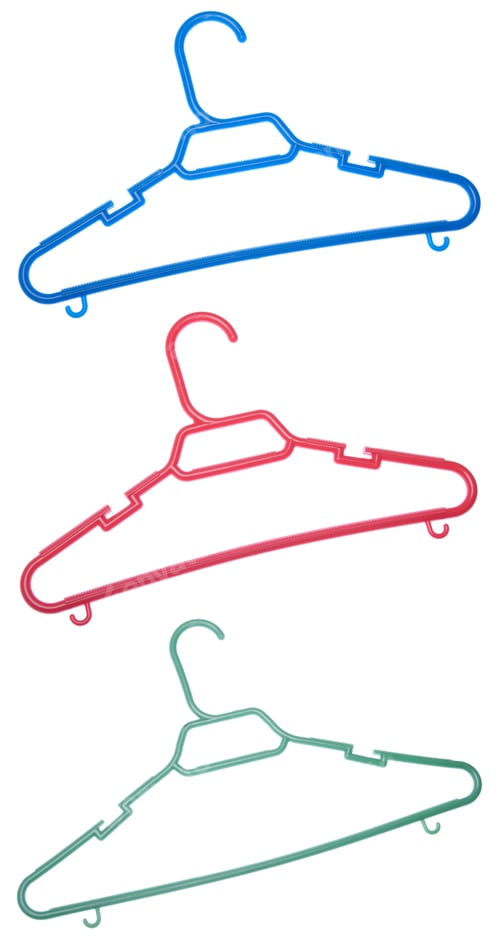 Preview: Set Of Plastic Clothes Hanger Isolated On White Background