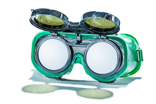 Preview: Vintage Green Working Goggles Isolated On White