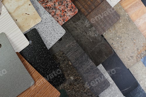Preview: Samples Of Designer Textures Laid Out On The Table