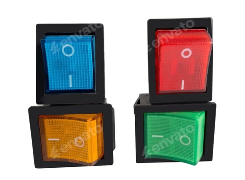 Preview: Electronic Component. Switch On White Background