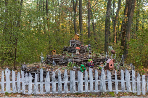 Preview: Decorating A Garden, City Park Or Leisure Space. Decorative Paraphernalia. Selective Focus