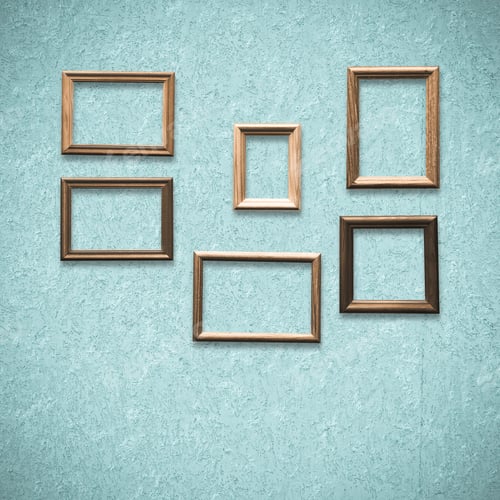 Preview: Old Wooden Frames On Old Blue Wall