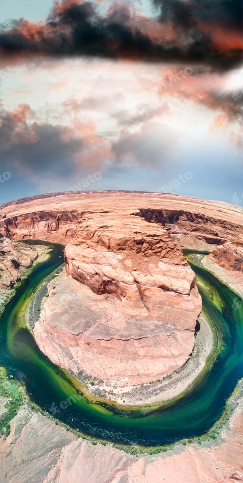 Preview: Panoramic Aerial View Of Horseshoe Bend, Arizona, Usa.