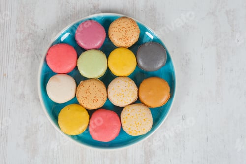 Preview: Colorful Delicious Macarons, Typical French Pastries