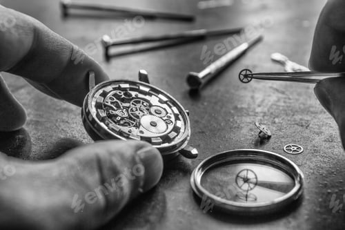 Preview: Process Of Installing A Part On A Mechanical Watch, Watch Repair