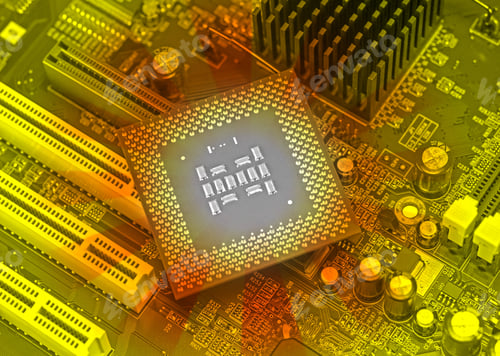 Preview: Macro View Of Cpu Pins And Circuit Mother Board